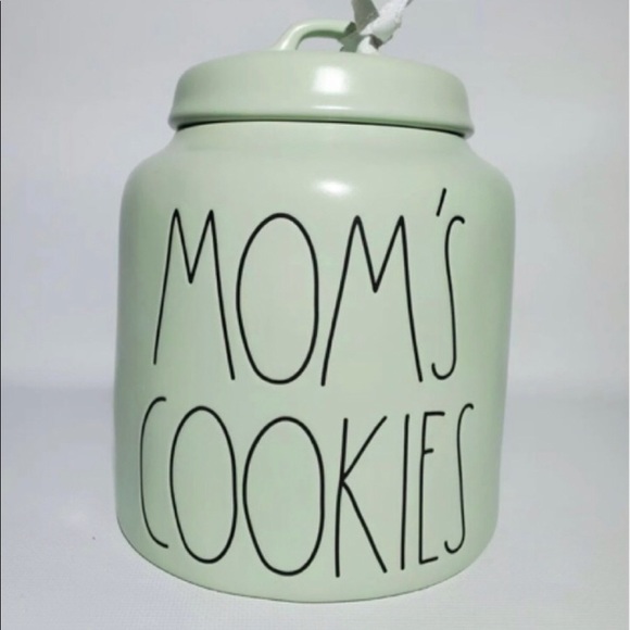 Rae Dunn “Mom’s Cookies” canister. New. Lovely pastel, glossy mint green… - Picture 1 of 8